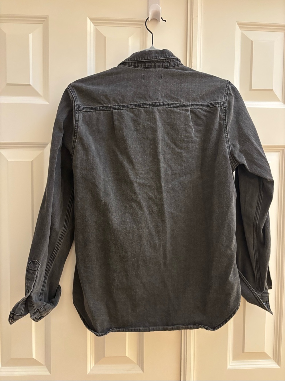 Quince Washed Black womens Denim Shirt Jacket - Picture 3 of 3